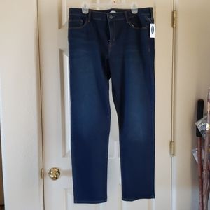 Old Navy Power Straight Dark Denim Jeans NWT 14